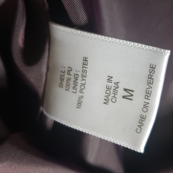 New York & Co Burgundy Faux Leather Jacket Sz M - Picture 14 of 15